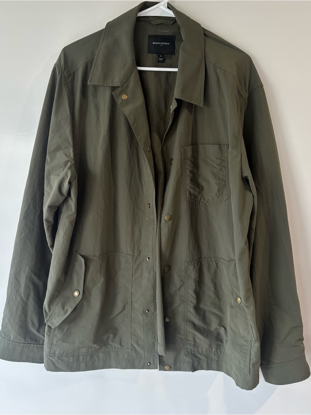 Banana Republic Men's Olive Green Lightweight Shirt Jacket